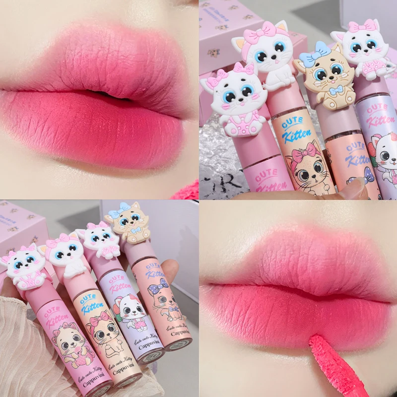 Waterproof Velvet Matte Nude Pink Lipgloss Lip Mud Long Lasting antiaderente Cup Liquid Lipstick Make-up per le donne Korea Cosmetics