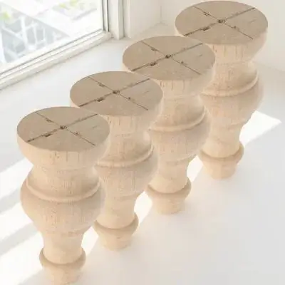 

4pcs Wooden Furniture Legs Solid Wood Decorative Feet Cabinet Table Replacement Modern Home Sofa Legs Vintage Style