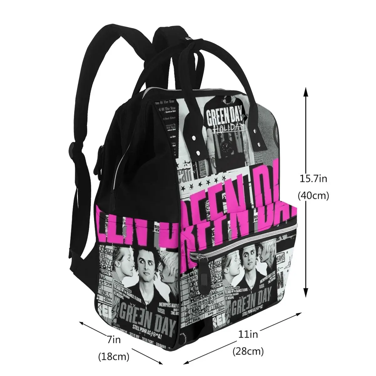 Green Day Rock Band Tour Student Backpack School Bag Hiking Travel Daypack for Men Women Bookbag Shoulder Bags