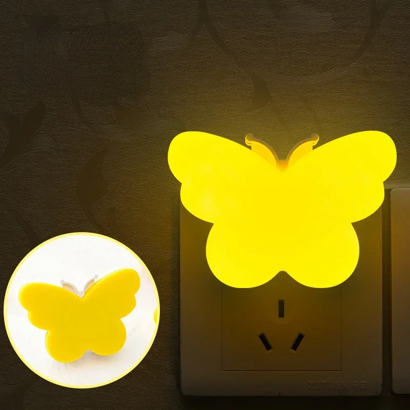 LED Light Sensing Night Light, Quarto Plug-in, Lâmpada de Cabeceira, Iluminação, Criativos, Decorações para Casa, Desenhos animados