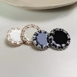 10pcs Round Metal Buttons 15/20/25mm Fashionable Buttons Woman's Sweater Overcoat Accessories