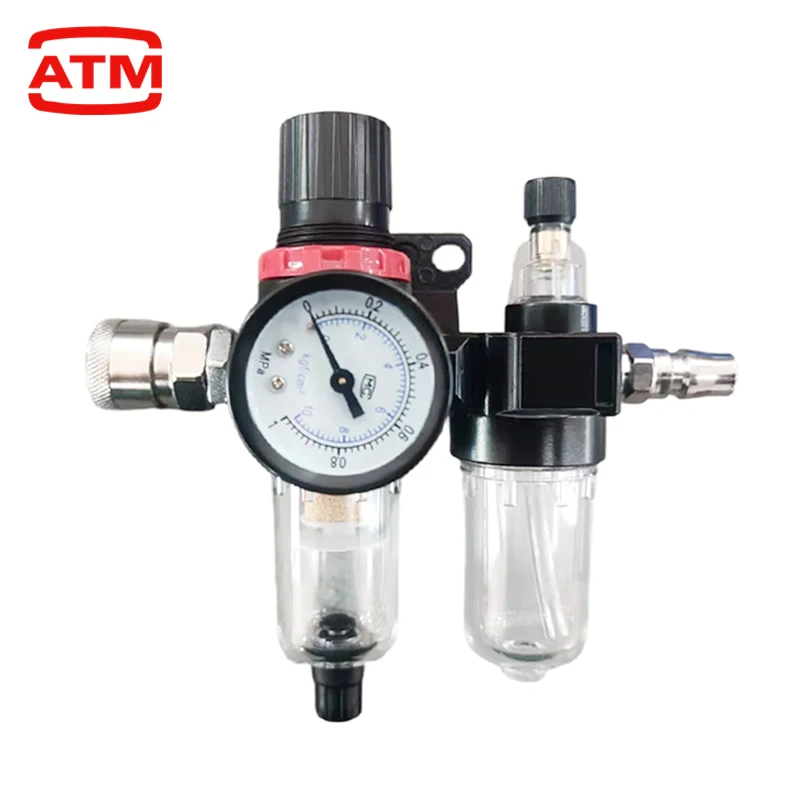 AFC2000 (AFR2000+AL2000) G1/4 Air Source Treatment Unit, Air Compressor Oil Water Separator, Filter Regulator Lubricator FRL Uni