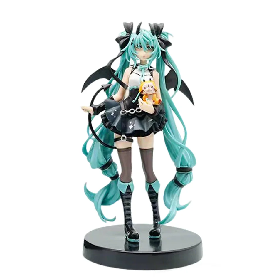 

19CM New Anime Hatsune Miku Little devil raccoon Kawaii Action Figure PVC Doll Model Figure Toys Desktop Decoration Holiday Gift