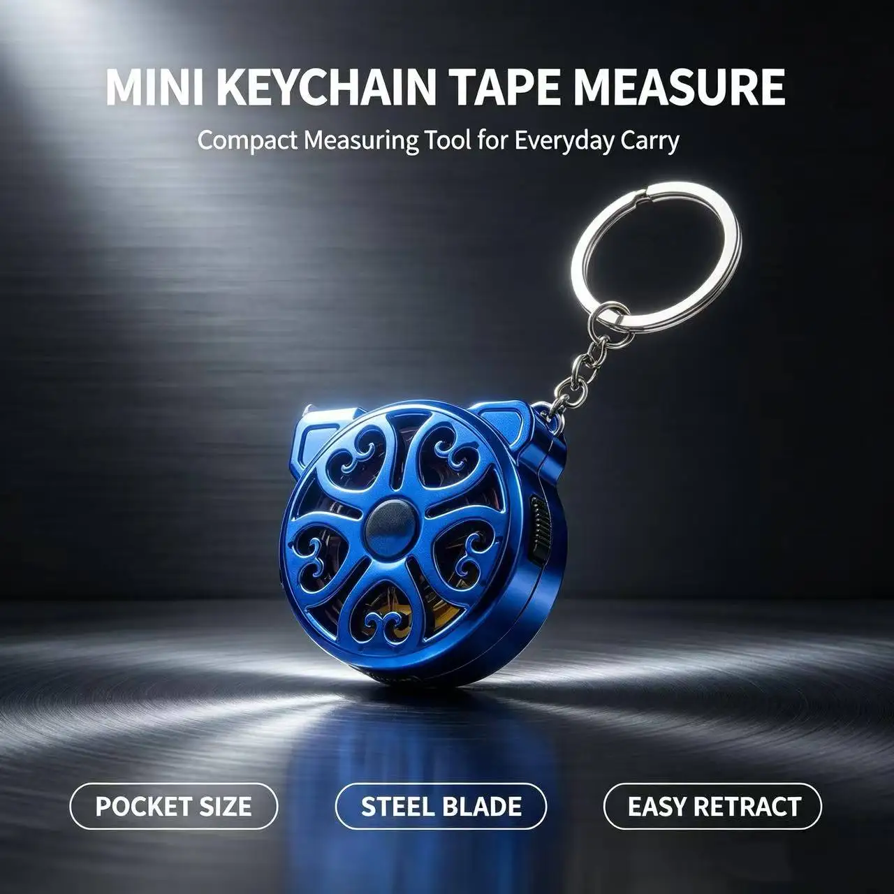 Hollow Keychain Tape Measure, High Hardness Stainless Steel Ruler Blade, Wear Resistant Retractable Measuring Tape