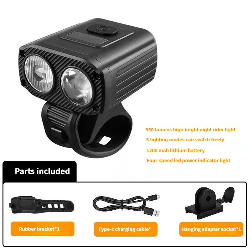 

5-режимная передняя фара для велосипеда Type-C, сменная велосипедная фара, дальний свет, ближний свет, велосипедная фара на руль, аксессуары для велосипеда