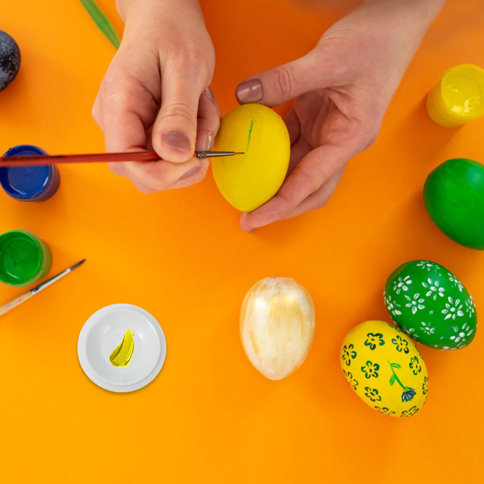 

1Set Ceramic Ink Dish Paint Tray Watercolor Pigment Plate Exquisite Gift for Calligraphy Lovers Durable Practical Long-Lasting