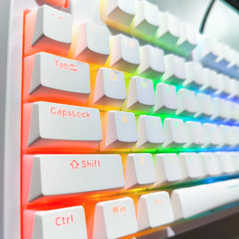 Pudim chanfrado Keycaps para teclado mecânico, único lado chanfrado, OEM Profile,PBT,Doubleshot, Backlit Legends