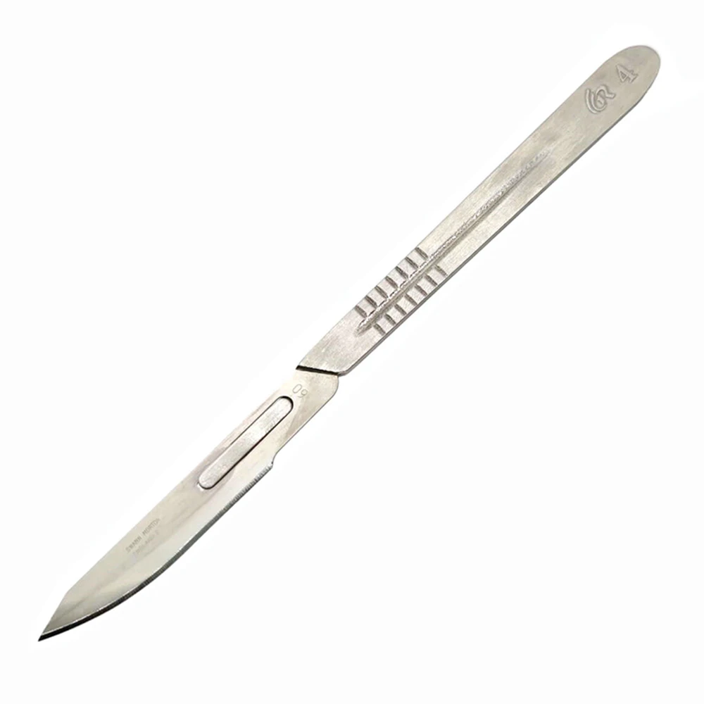 1 Handle and 5 Pcs of No. 60 Blade Set Swann-Morton  Long Surgical Blade No. 60 Pointed Tip   No. 60B Round Head Sharp Blade