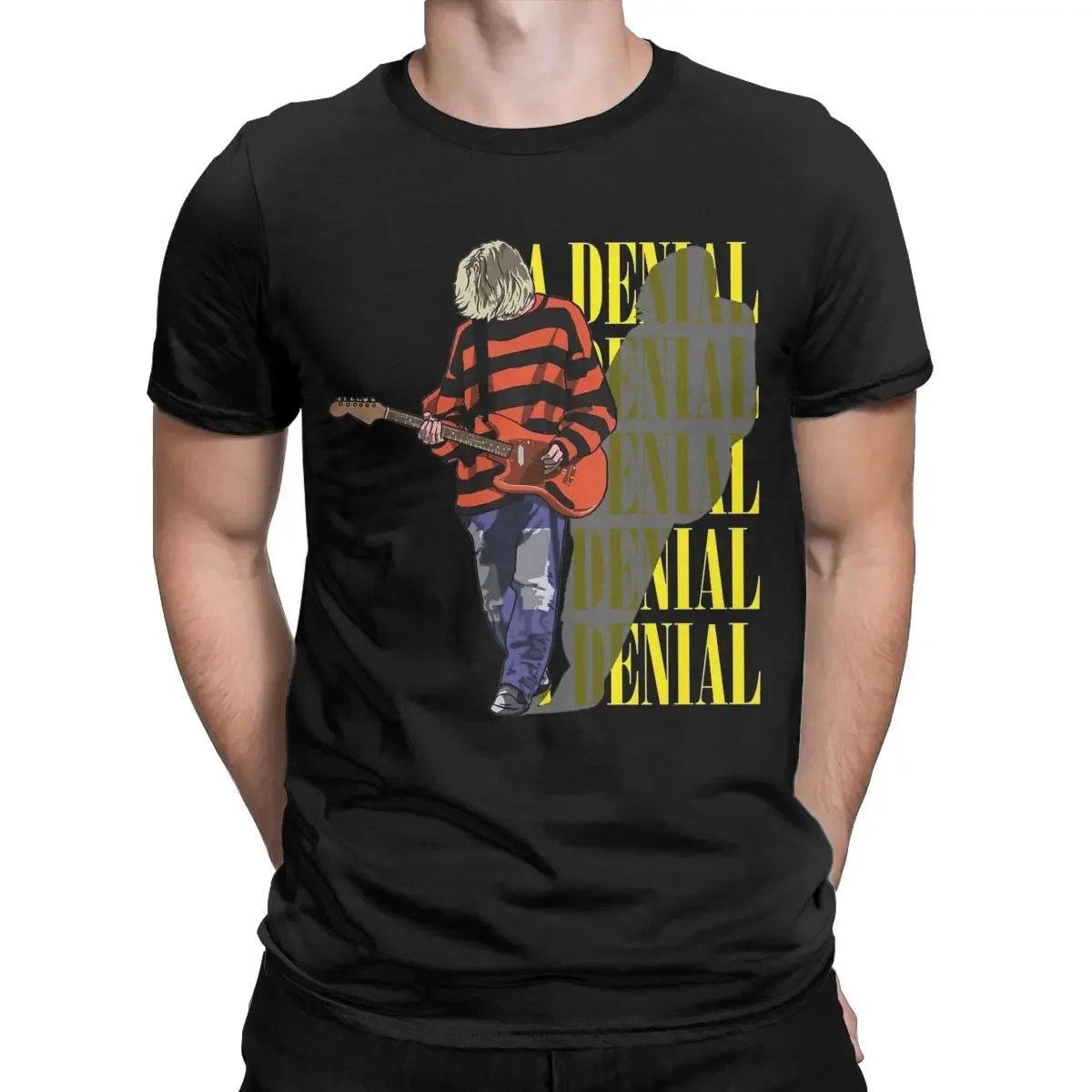 Kurt Cobain T Shirts Men Cotton Funny T-Shirts Round Neck Tees Short Sleeve Tops Graphic Printed