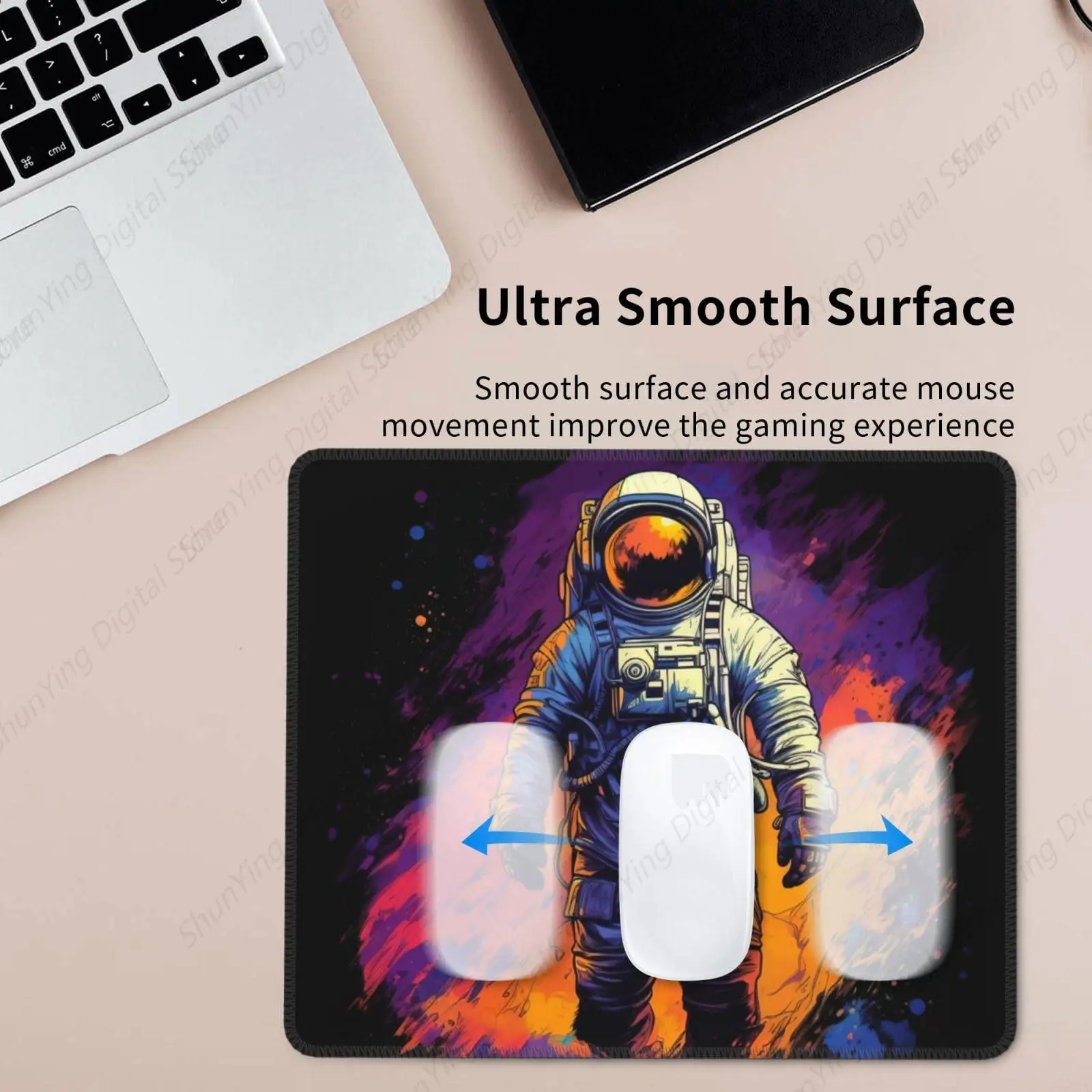 Mouse pad estilo punk astronauta espacial, mouse pad de borracha antiderrapante para jogos, adequado para mouse pads de escritório em computadores e laptops