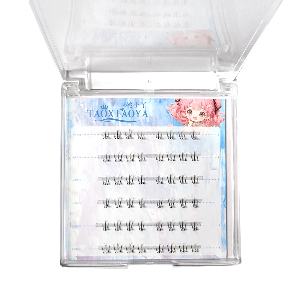 Self-Adhesive Individual Bottom Eyelashes Set Natural Looking Cat Foot Short Eye Lashes Extension No Need Glue Cosmetics Tools