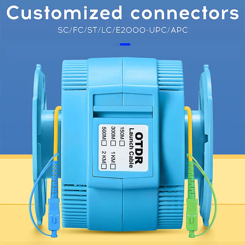 

FTTH FC UPC single mode Connectors 500/1000/2000meter Optical Fiber OTDR Launch Cable Box Fiber ring