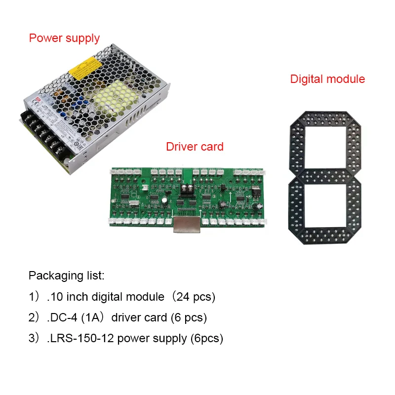 

Digital oil price screen accessory set,10 inches 7-Segment Digital module, Driver card, 12V power supply