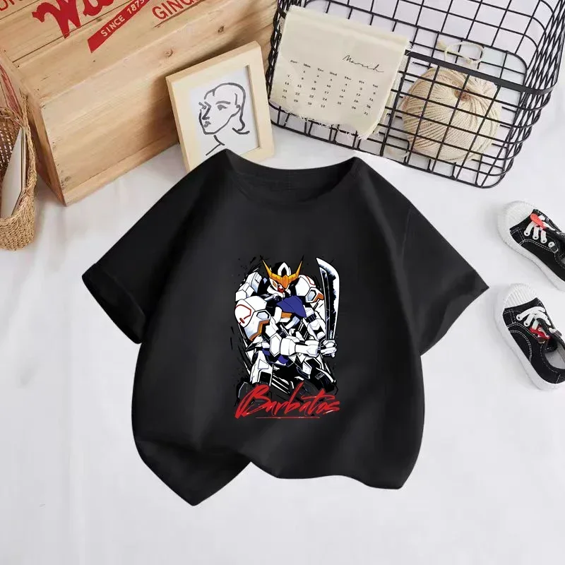 2024 Summer Children's T-shirt 3-14 years old short sleeve cartoon print casual solid color baby T-shirt