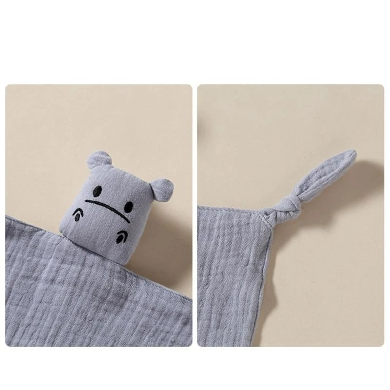 M76C القطن الشاش بطانية الأمن بطانية لطيف فرس النهر تحاضن لعبة أطفال لعبة النوم