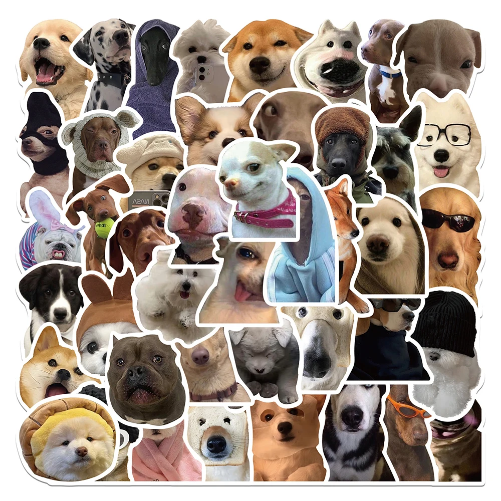 10/30/50pcs Kawaii Cat Dog Funny Animal Meme Stickers Cute Decals Decoration DIY Skateboard Scrapbook Laptop Fridge Car Kids Toy