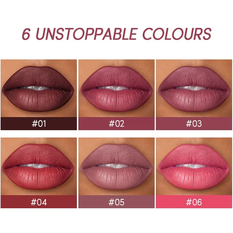 Rossetto opaco e matita per labbra Set 12 colori matita per labbra impermeabile lucidalabbra ad alta pigmentazione sottile a lunga durata