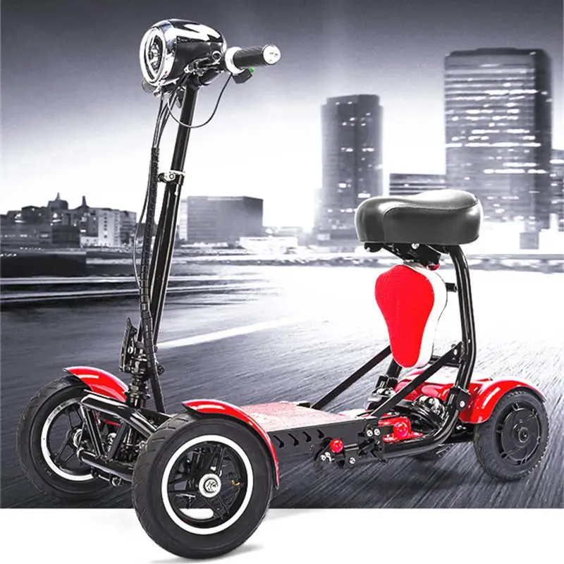 EU STOCK Travel Folding Mobility Scooter For Adults 10 Inch 500w Parents Child Electric Scooter 2 Seats For Elderly Disabled