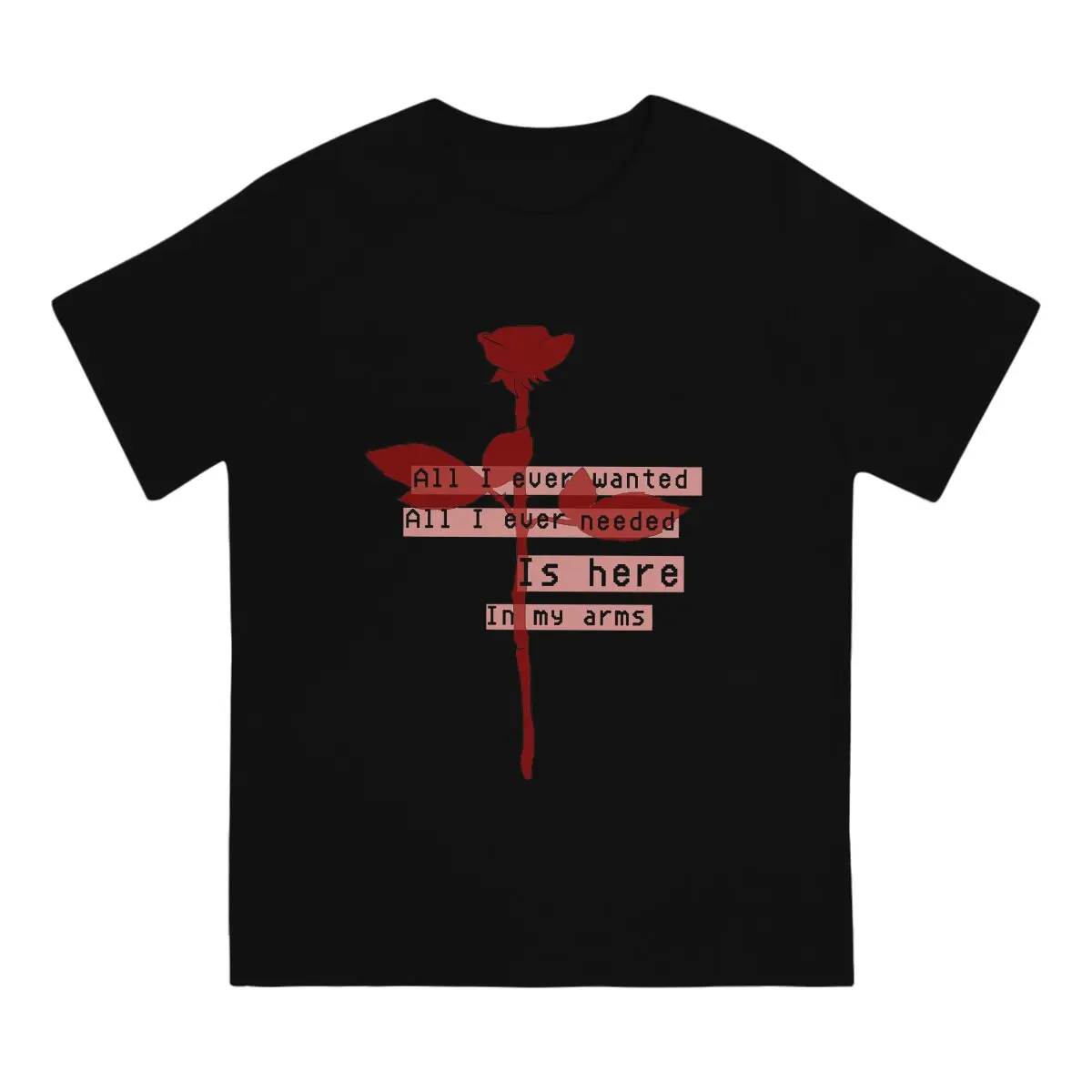 All I Ever Wanted Red Men's T Shirt Depeche Cool Mode Casual Short Sleeve Crewneck T-Shirts 100% Cotton New Arrival Clothing