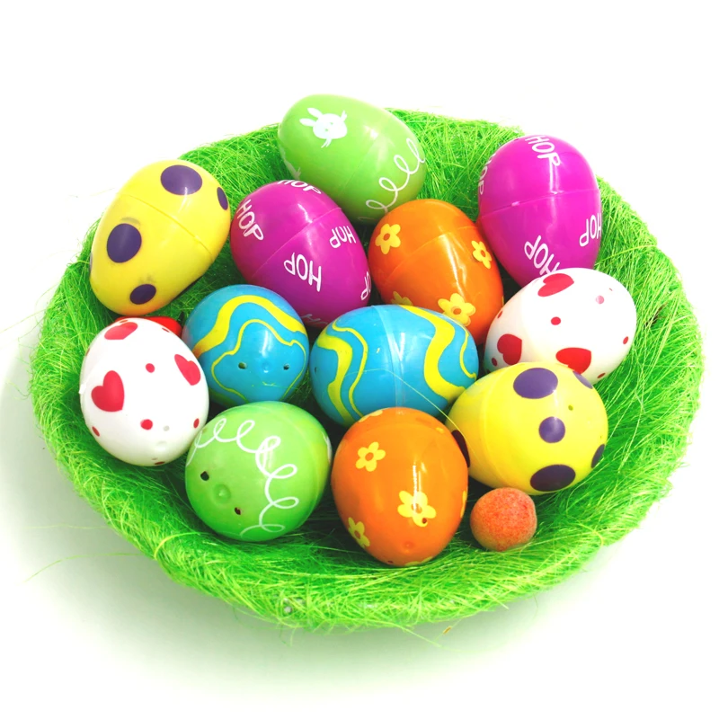 12 Toys Filled Easter Eggs Surprise Eggs Measure 2 Inches Great for Easter Eggs Hunt Easter Party Favors Supplies Pinata Gifts