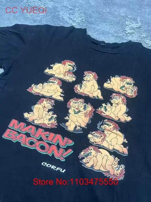 Vintage Humor Sex Kamasutra Makin Bacon T Shirt Tee Y2K 90s Size S