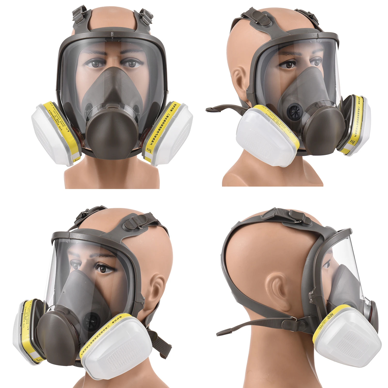 جهاز تنفس كامل قابل لإعادة الاستخدام 6800 قناع واقي من الغاز حماية التنفس غطاء الوجه الكامل مجال رؤية واسع للرسم العضوي #6