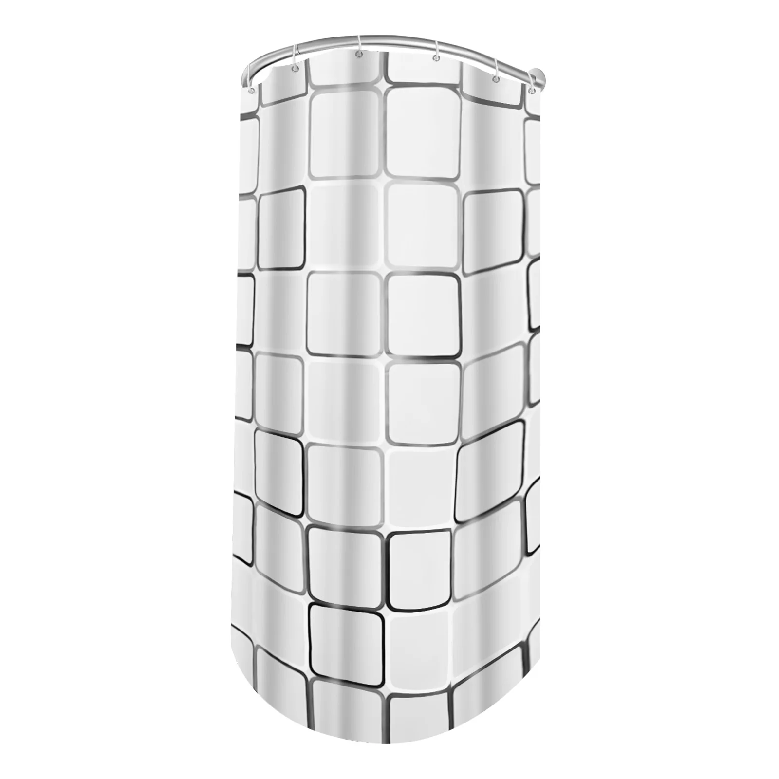 Haste de cortina de chuveiro de aço inoxidável em forma de U 0,9-1,3 m com cortina de 7,87 pés