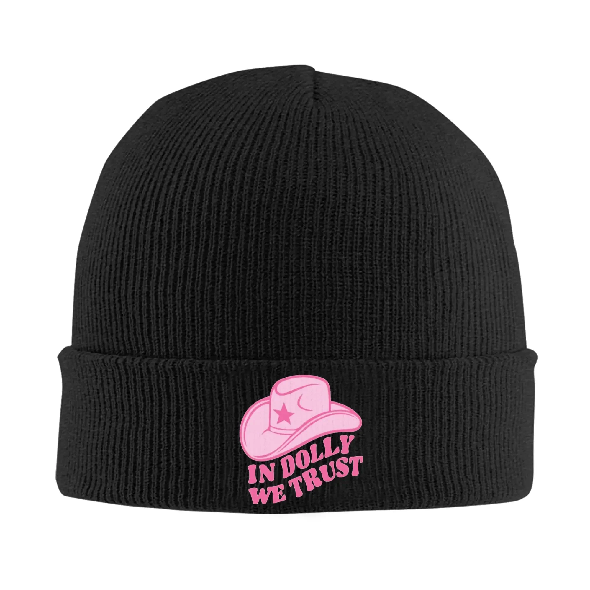 New In D-Dollys We Trust Knitted Caps Women's Men's Beanie Winter Hats Acrylic Dolly Parton  Casual Caps