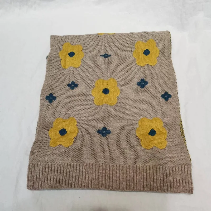 2025 koreanische Mode Stickerei Blume Schals Weibliche Designer Frauen Winter Schal Pashmina Bufandas Foulard Warme Hijab Wraps