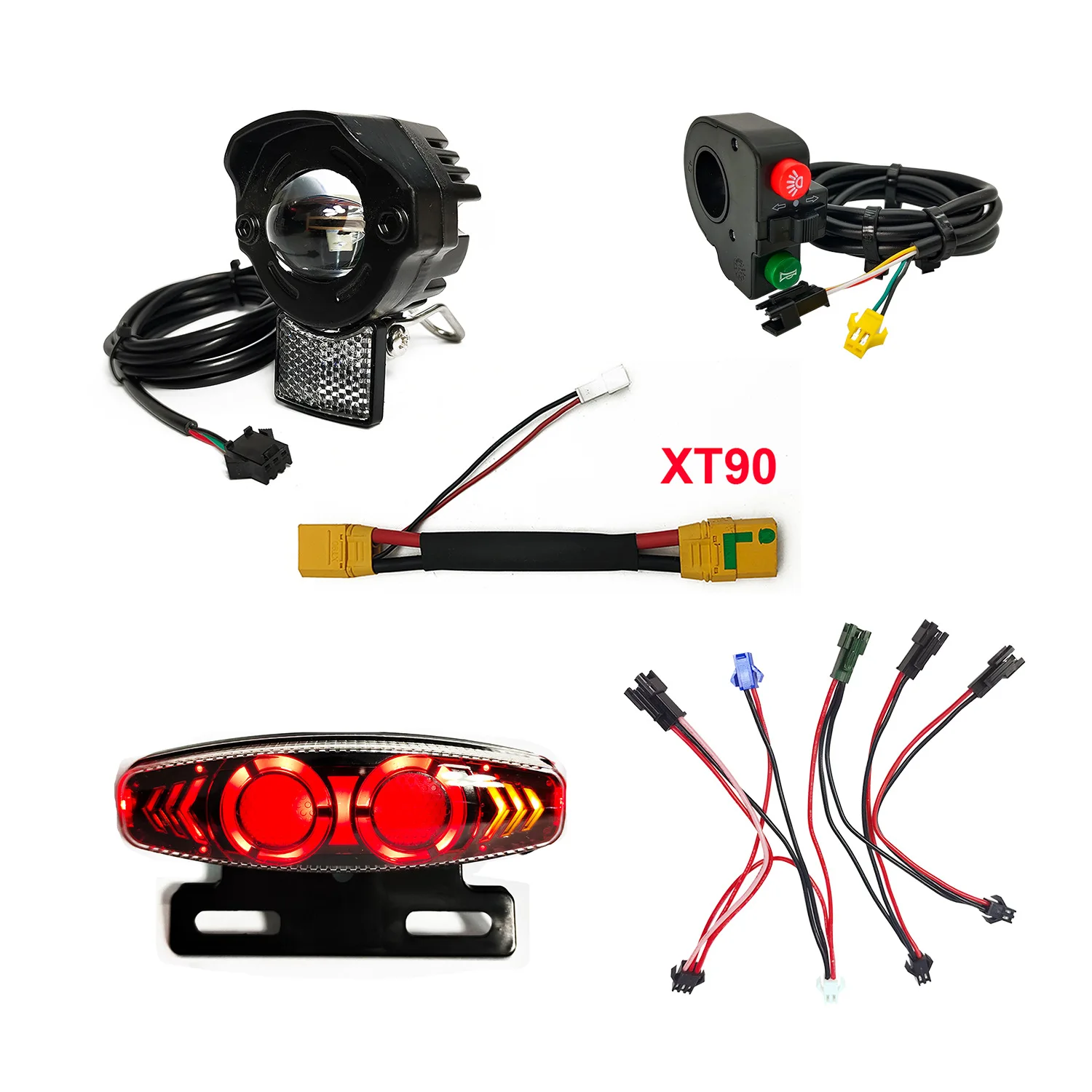 Electric scooter 36/48V/60V Headlight Front Tail Rear Warning Lights LED Night Spotlight Headlamp Cycling EBike