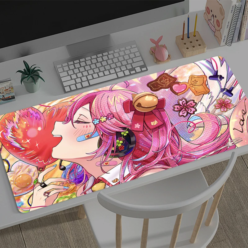 

Large Mouse pad Hololive Sakura Miko game player keyboard pad non-slip office study desk mat floor mat PC HD Anime game Mousepad