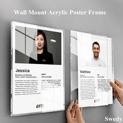 A5 150x210mm Wall Mounted Stick Plastic Picture Photo Poster Advertising Frame Acrylic Menu Paper Sign Holder