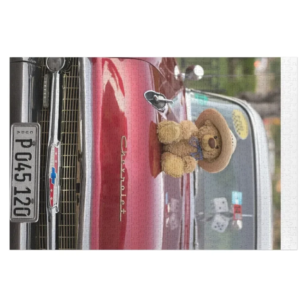 

Traveling Teddy in Cuba Jigsaw Puzzle Custom With Photo With Personalized Photo Personalized Gifts Puzzle