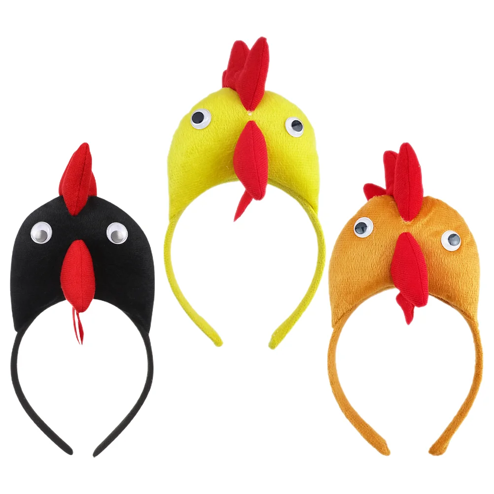 

3 Pcs Headband White Easter Cosplay Rooster Hair Hoops For Party Headbands Scarf Headdress Pp Cotton Cartoon Child