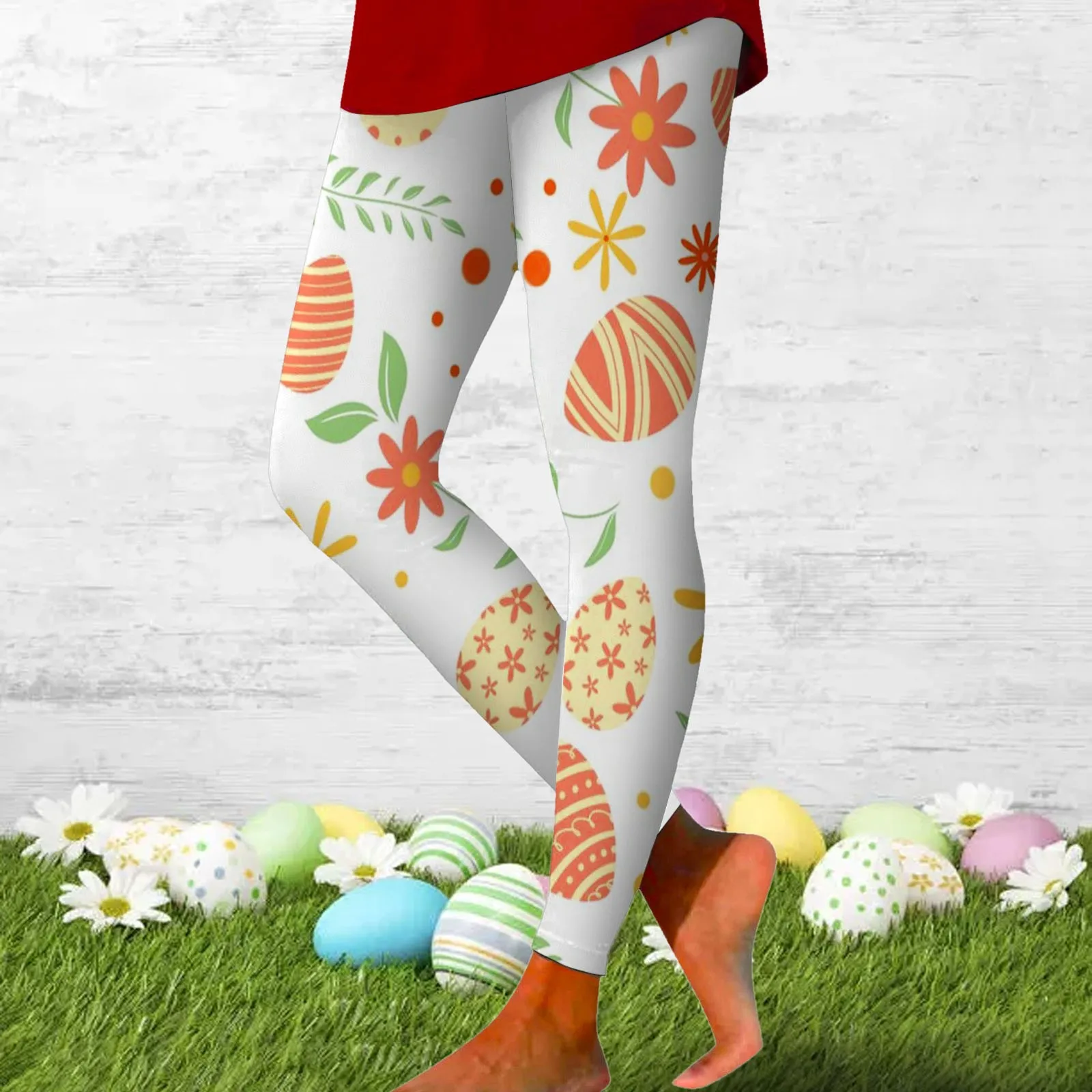 Women's Leggings Easter Print Yoga Leggings High Polyester Leggings Girls Maternity Skirts for Women Long Leggings for Women