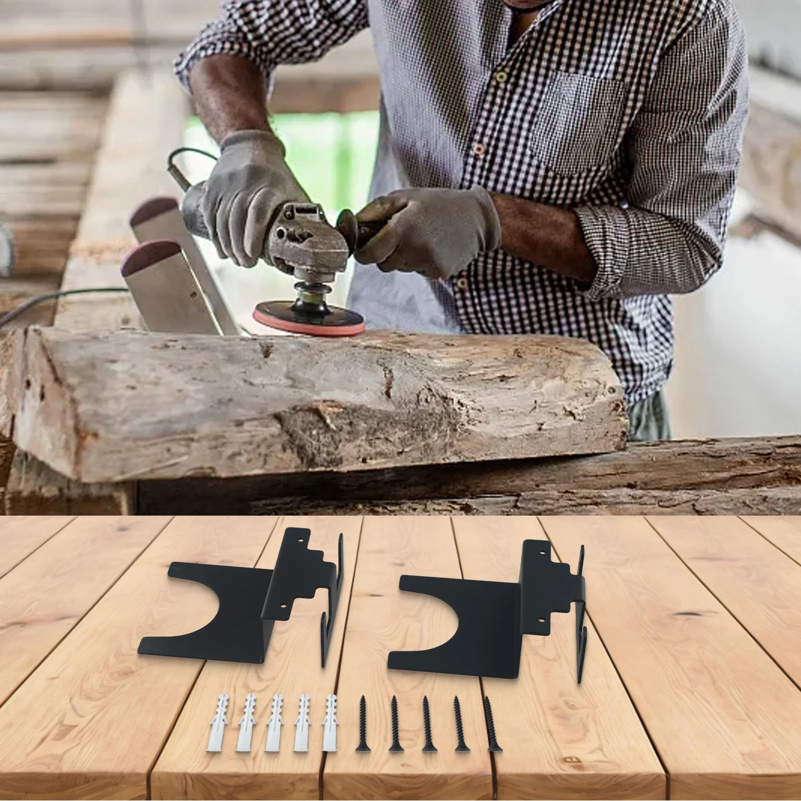 1pc Wall Mount Angle Grinder Bracket Storage Rack For 5 Inch Grinders for impact Wrench Cutter Polisher Power Tools Accessories
