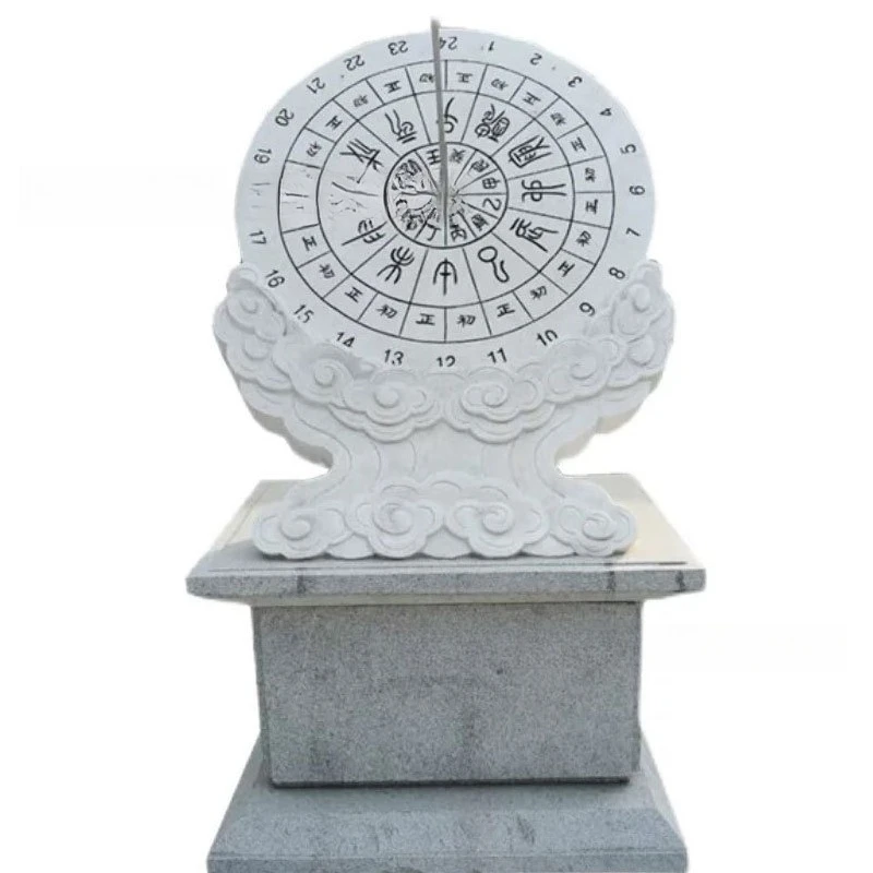 

Stone sundial ancient chronograph, equatorial sundial sculpture