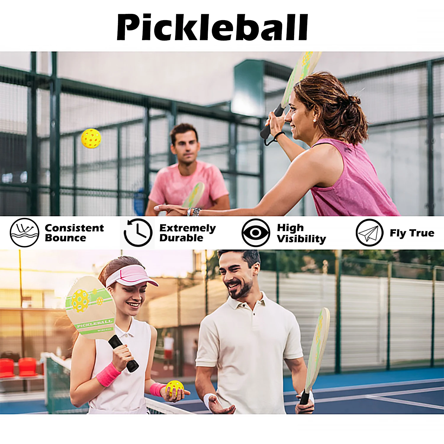 Professional Elastic Training Pickleball, High Elasticity Pickleball With 40 Holes, Lightweight Durable Ball With Storage Bag