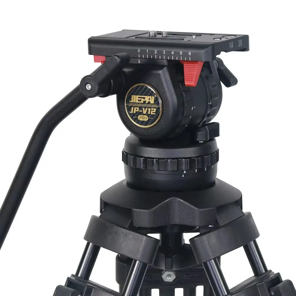 

Jiepai V12 Pro Fluid Head 100mm Bowl 12KG Professional Video Camera Tripod Head with Pan Bar for ENG film camera VS TERIS V12