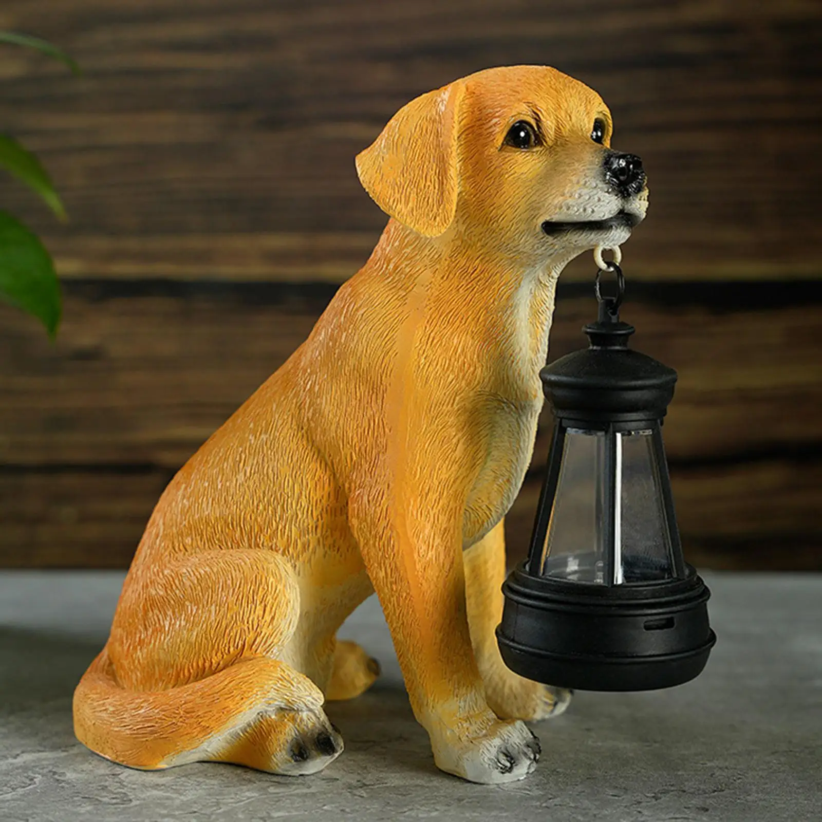 Simulated Dog Solar Lantern Ornaments Resin Handicrafts Solar Powered Hanging Lights for Garden Balconies Outdoor Decor