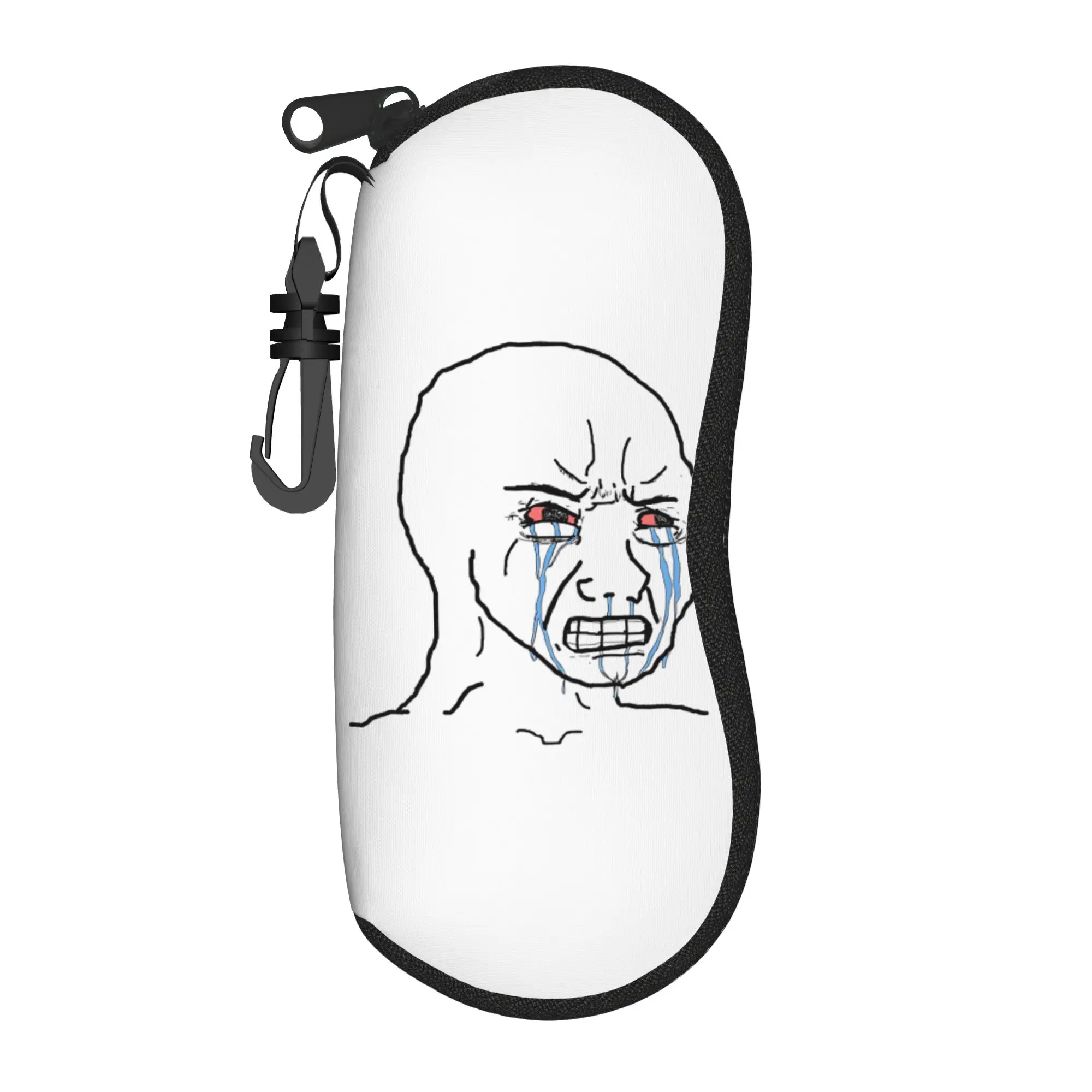 cry wojak  Merchandise Glasses Case for Women Waterproof Accessories  Eyeglasses Box Protector Eye Contacts Case