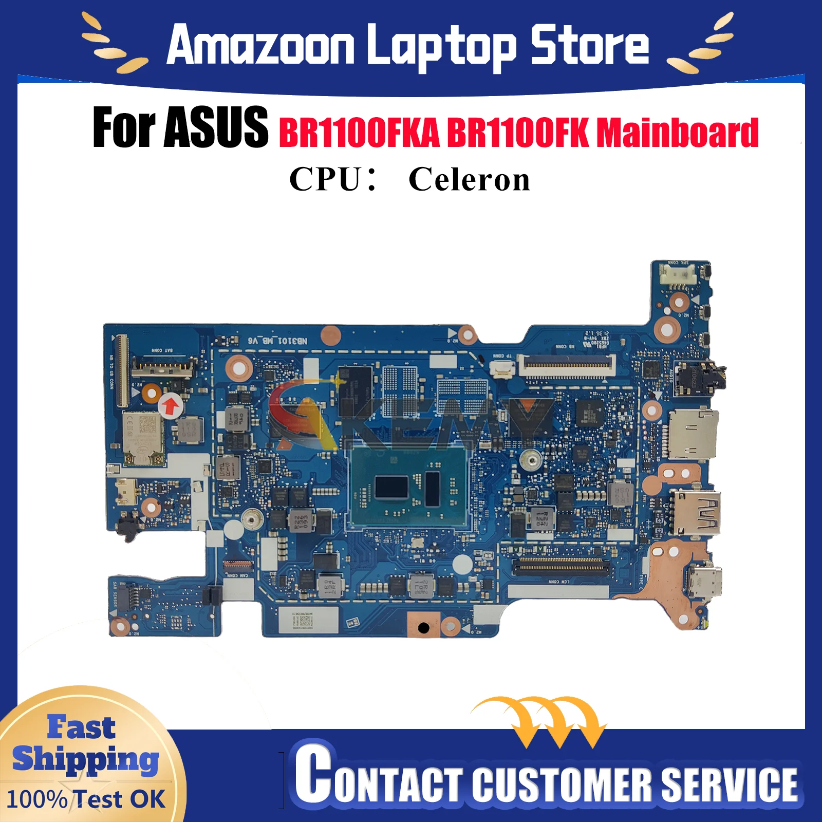 

BR1100FKA Laptop Motherboard For ASUS ExpertBook BR1100FKA BR1100F Notebook Mainboard With Celeron CPU 100% tests OK fast ship