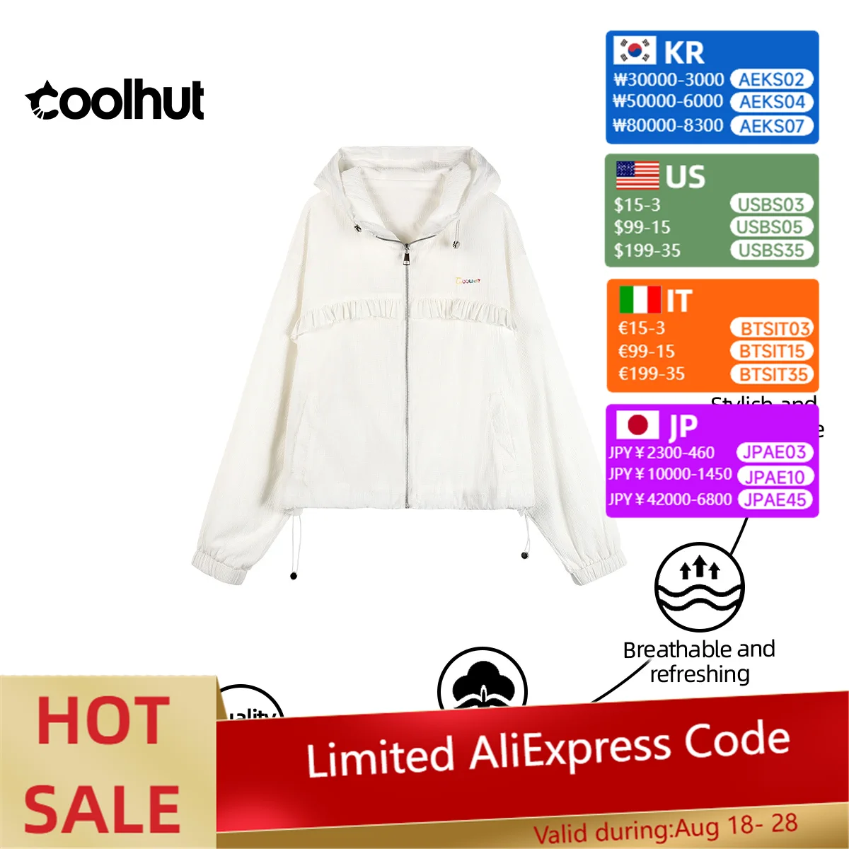 

COOLHUT Women's Vintage College Style Hooded Jacket Spring Loose Fit Drawstring Long Sleeve Casual Solid Color Lace Trim Coat