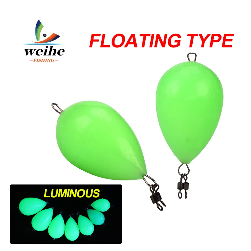 WEIHE 1 قطعة يتوهج في الظلام الصيد بوبر الصيد تعويم تضيء بوبر الرياضات المائية الصيد المعونة أداة #1