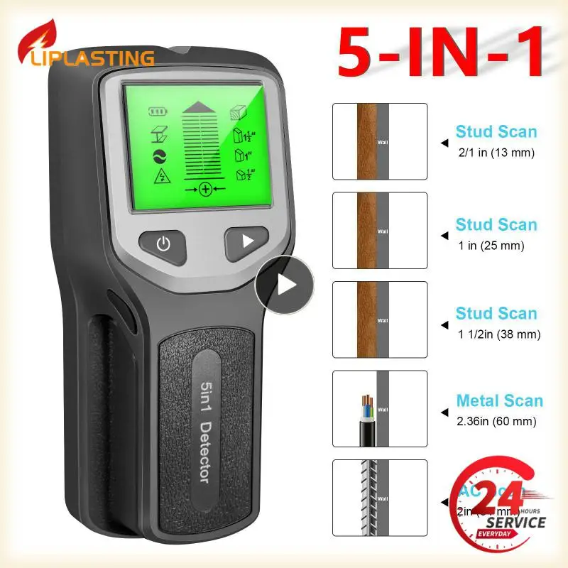 In 1 Stud Finder Wall Wood Scanner Metal Wire Cable Detector Pipe Tester Meter Electric Automatic Alarm Stud Finder