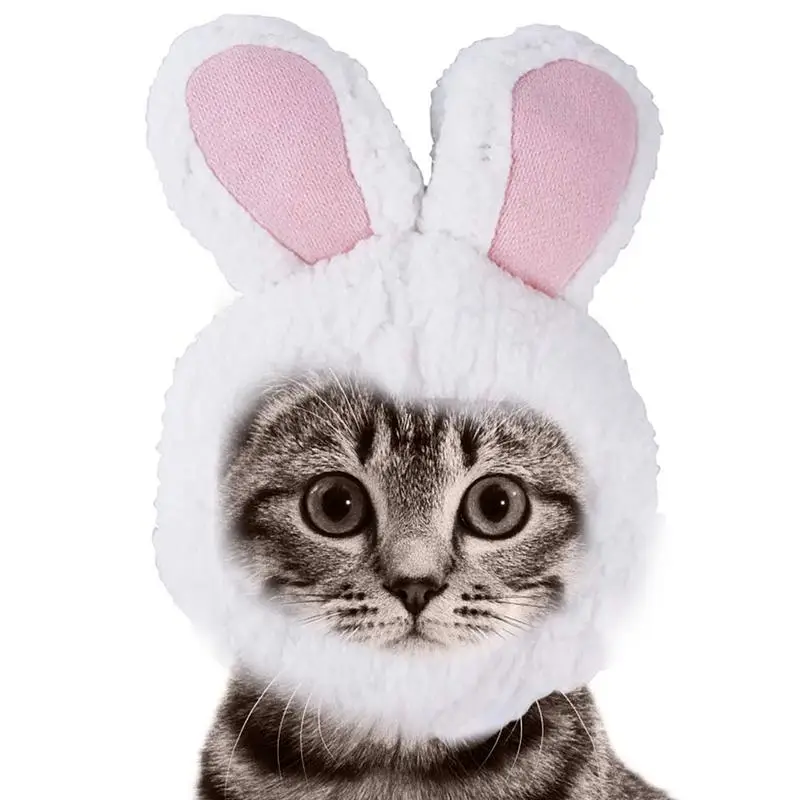 Cat Bunny Hat Bunny Rabbit Hat Comfortable Soft Funny Cat Bunny Ears Hat Pet Cosplay Dress Up Easter Pet Accessory Pomeranian