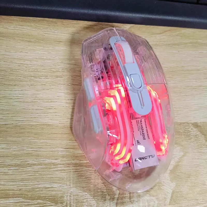 G4 Gaming Muis Tri-Mode 2.4G/BT/Bedraad RGB Lichteffect Transparant Shell Ontwerp 3600DPI Kantoor E-Sport Muis Controller