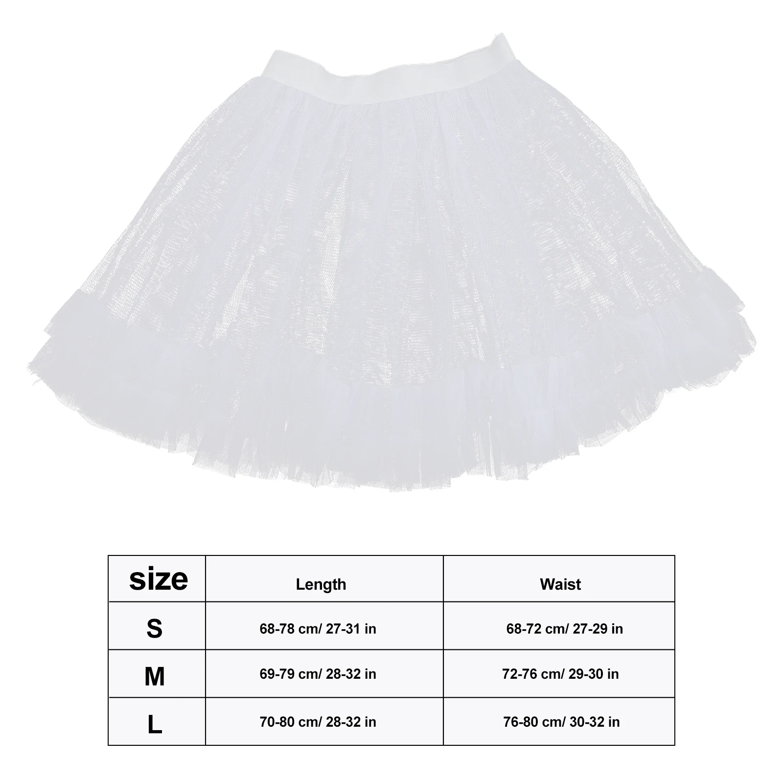 

Petticoat for Women Girls White Polyester Dress Accessory Lightweight Slip Corset Tutu Underskirt Cosplay Festival Costumes