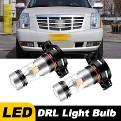 2PCS For Cadillac Escalade 2007-2014 LED Car Front Daytime running Light Bulbs DRL Lamps 2504 PSX24W Error Free Accessories