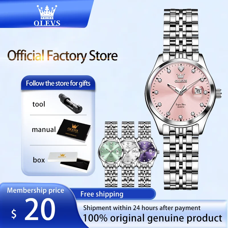 

OLEVS модные элегантные женские часы 30 м водонепроницаемые минималистичные кварцевые часы для женщин светящийся календарь платье оригинальные наручные часы